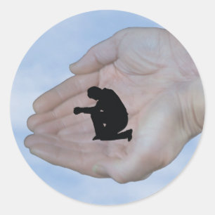 Adesivo Pessoa na oração, nas mãos do deus