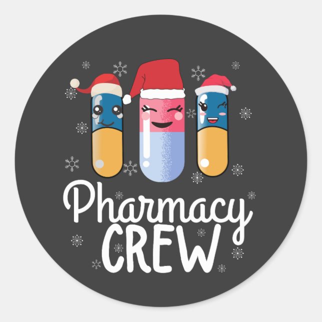 Adesivo Pessoal de Farmácia. Camiseta de Natal do Farmacêu (Frente)
