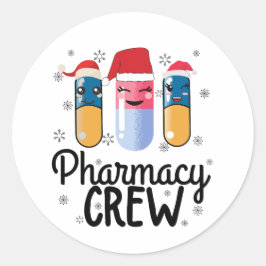 Adesivo Pessoal de Farmácia. Camiseta de Natal do Farmacêu