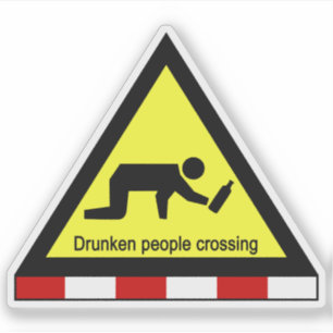 Adesivo Pessoas bêbedos que cruzam o ⚠ tailandês do si