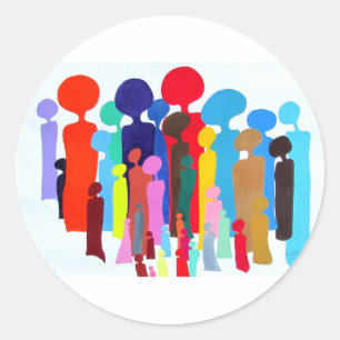 Adesivo Pessoas Colorida Feliz