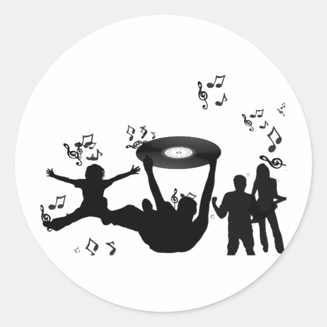 Adesivo Pessoas Dançam Música Disco (Frente)