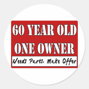 Adesivo Pessoas de 60 anos, um proprietário - as peças d