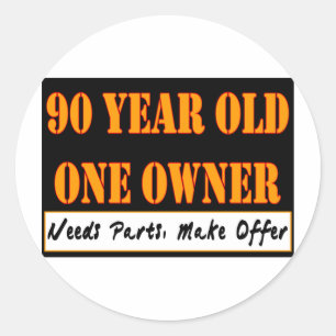 Adesivo Pessoas de 90 anos, um proprietário - as peças d