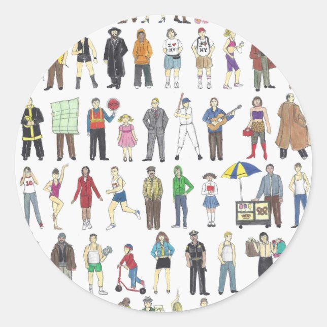 Adesivo Pessoas de cidadãos humanos Nova Iorque da NYC (Frente)