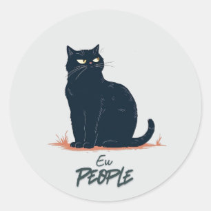 Adesivo Pessoas esquisitas Introvertido Gato Vintage
