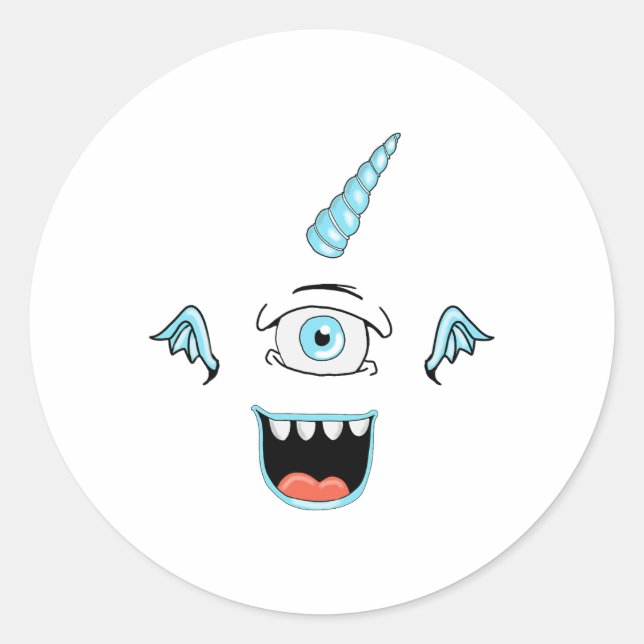 Adesivo Pessoas Roxas Comem Costume de Halloween Monstro (Frente)