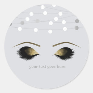 Adesivo Pesta Cilios Maquiagem Dourado Glam Branco Prata