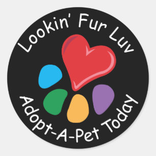 Adesivo Pet Adoption_Heart-Paw_Lookin' fur Luv
