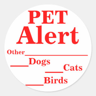 Adesivo Pet Alert Stickers