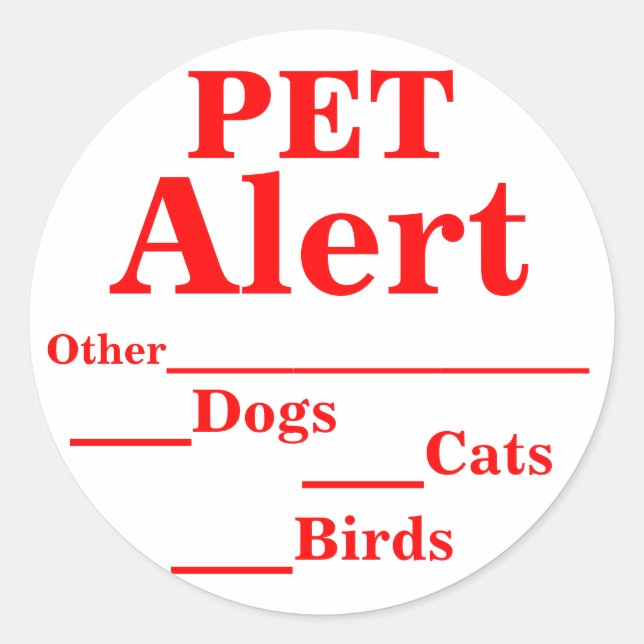 Adesivo Pet Alert Stickers (Frente)