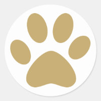 Pet Cat Pet Pawprint Antiquado Dourado