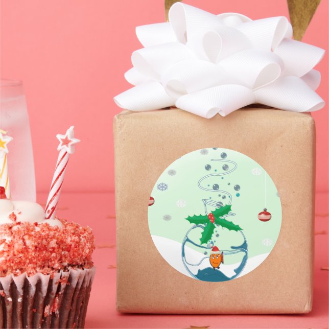 Adesivo Pet Goldfish Engraçado do Natal (Festa)