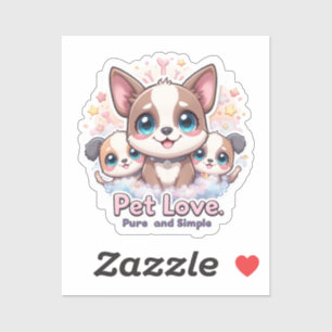 Adesivo Pet Love Pure and Simple Cute Puppy Vinyl Sticker