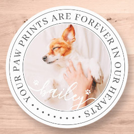 Adesivo Pet Memorial Paw Imprime Foto Chic Elegante Para C
