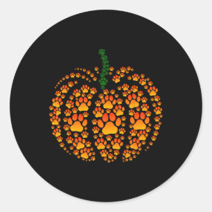 Adesivo Pet Paw Print Pumpkin Pumpkin Pumpkin Queda Graças