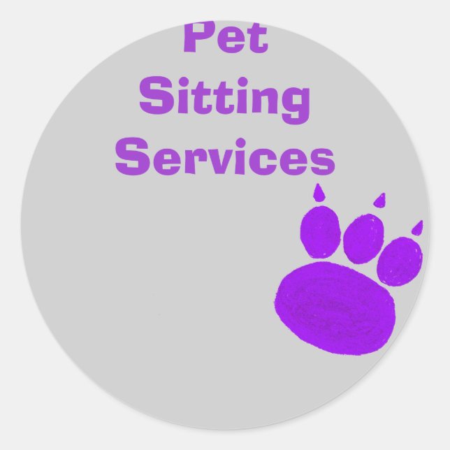 Adesivo Pet Sitting Services Paw Print (Frente)