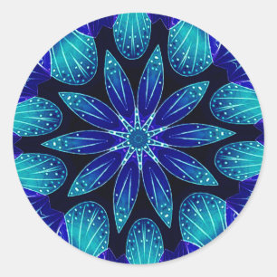 Adesivo Pétalas Azul e Teal Mandala