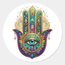 Adesivo Pétalas de Ouro Verde Violeta Hamsa Turquesa Terce
