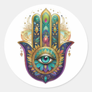 Adesivo Pétalas de Ouro Verde Violeta Hamsa Turquesa Terce