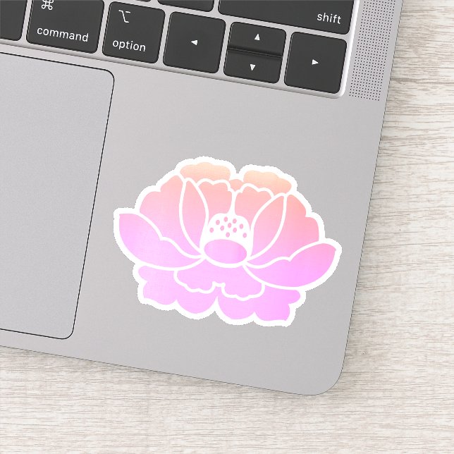 Adesivo pétalas de peônia rosa (Detalhe)