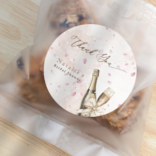 Adesivo Pétalas de Rosa Elegantes Bolha de Bridal Shower O