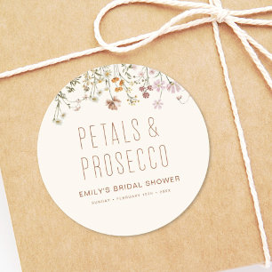 Adesivo Pétalas e Prosecco Chá de Noiva de Flores Silvestr