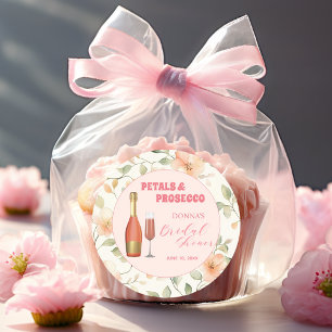 Adesivo Pétalas e Prosecco Dourado Floral Chá de Noiva