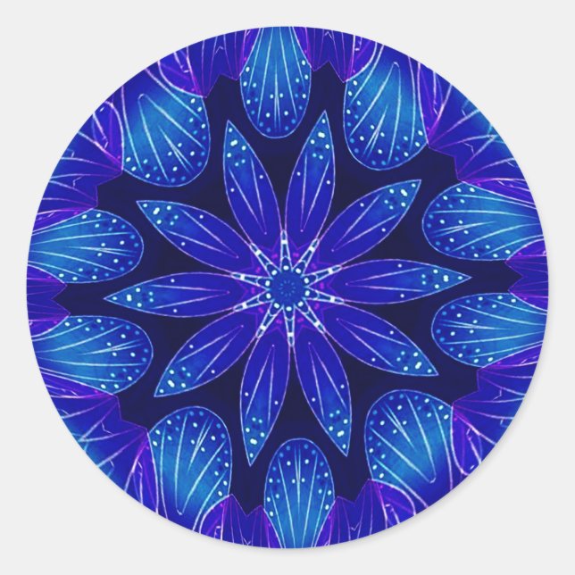 Adesivo Pétalas Roxas e Teais Mandala (Frente)