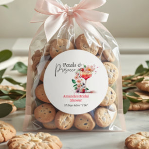 Adesivo Petals Prosecco Garden Floral Chá de panela Favor