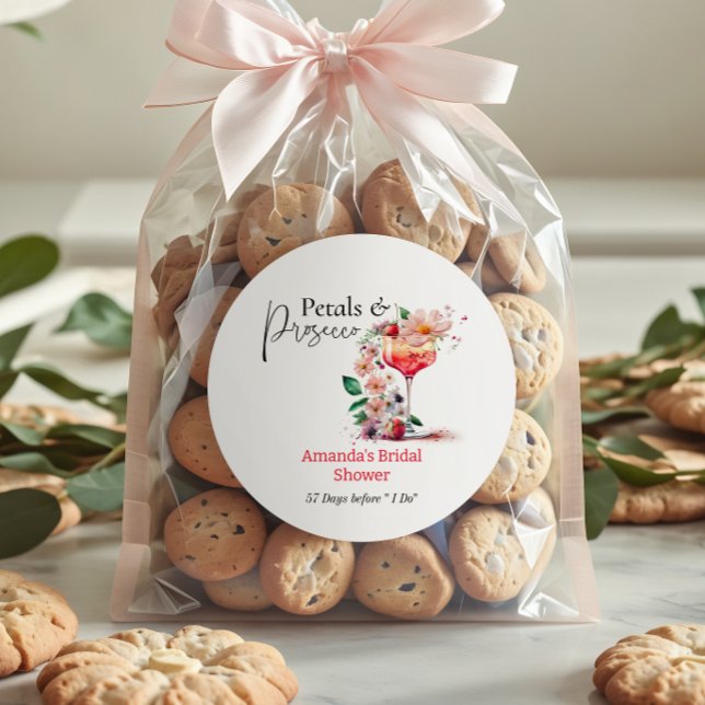 Adesivo Petals Prosecco Garden Floral Chá de panela Favor (Criador carregado)