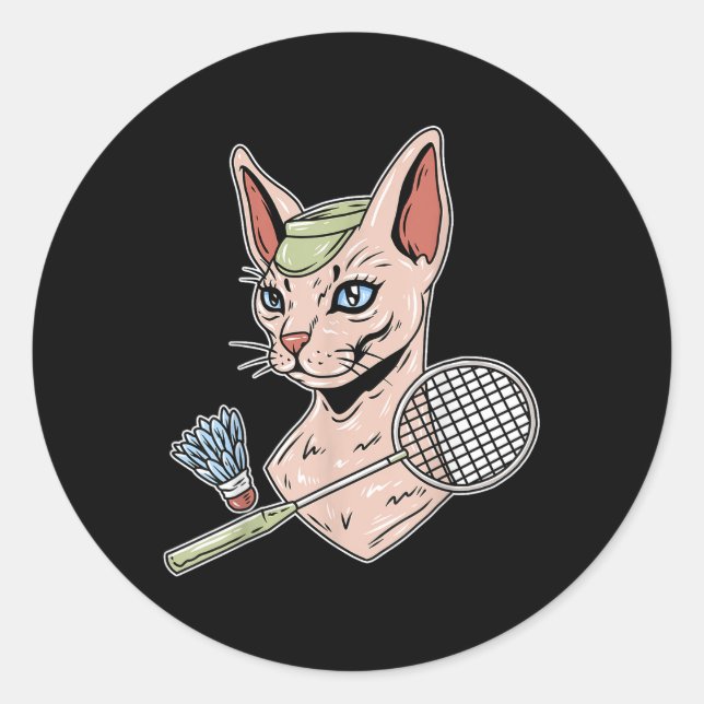 Adesivo Peteca Engraçada de Gato Devon Rex (Frente)