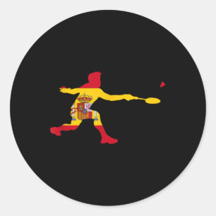 Adesivo Peteca Raquete Bandeira Espanhola Homem Jogador