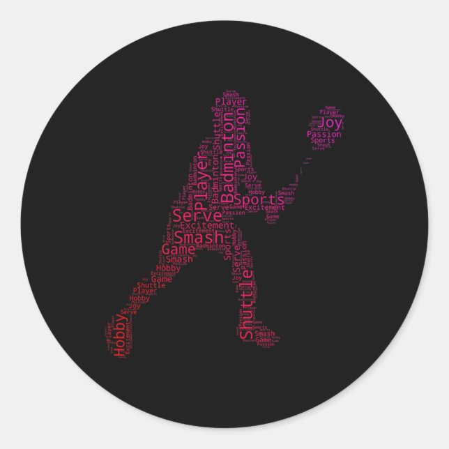 Adesivo Peteca Squash Jogador de Badminton Peteca  (Frente)