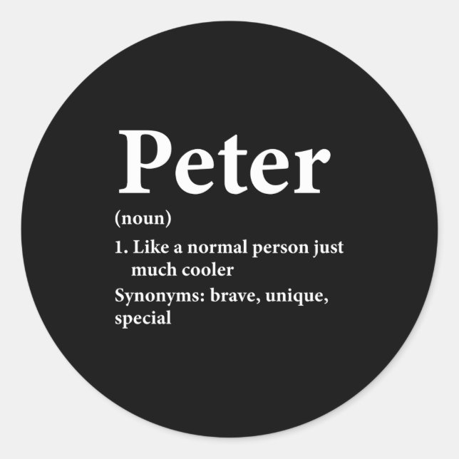 Adesivo Peter Name Definition Funny D  (Frente)