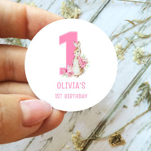 Adesivo Peter Rabbit Primeiro Aniversário