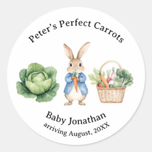 Adesivo Peter Rabbit Veggie Basket Chá de fraldas Favor