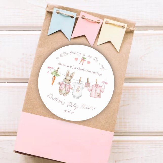 Adesivo Peter the Rabbit Clothesline Baby Shower Thank You (Criador carregado)
