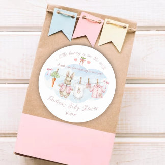 Adesivo Peter the Rabbit Clothesline Baby Shower Thank You