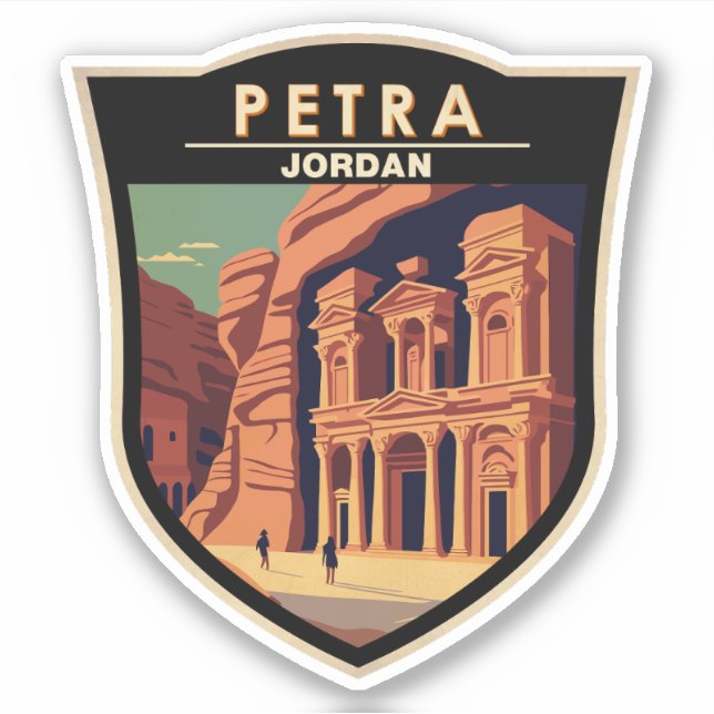 Adesivo Petra Jordan Viagem Art Vintage (Frente)
