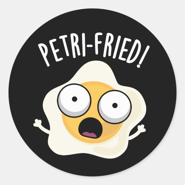 Adesivo Petri frito Funny Fried Egg Pun Dark BG (Frente)