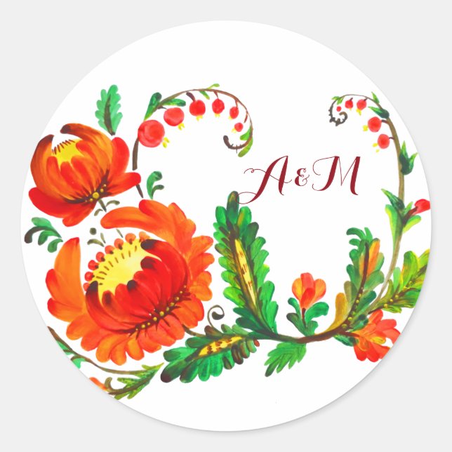 Adesivo Petrykivka - Arte ucraniana (Frente)