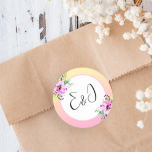 Adesivo Petúnias Elegantes Florais Amarelo e Rosa Inicial