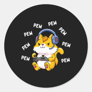 Adesivo Pew Pew Gamer Cat Video Game Cats Gaming Gatinho L