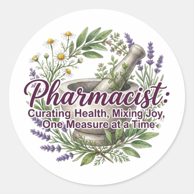 Adesivo Pharmacist Curating Health Apothecary Botanical (Frente)