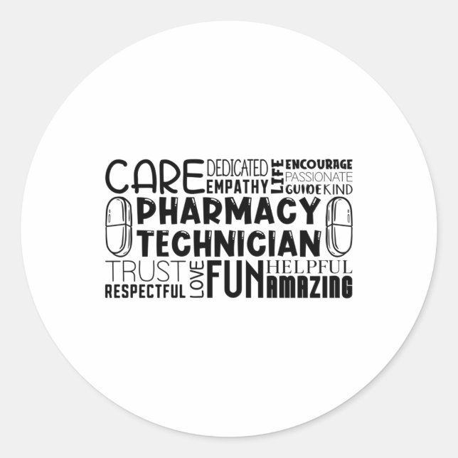 Adesivo Pharmacy Tech Cote Medicine Pharmacnician (Frente)