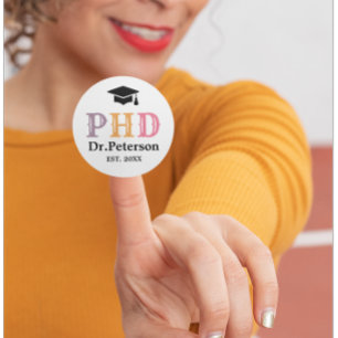 Adesivo PHD ou doutorado personalizado