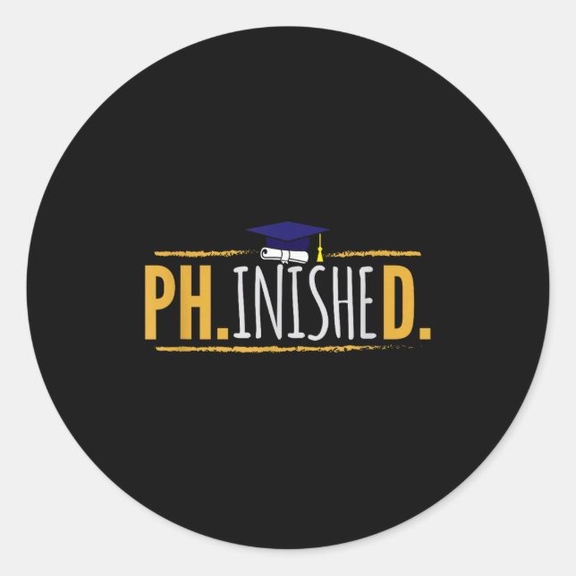 Adesivo Phd phinished funny phd graduation gift  (Frente)
