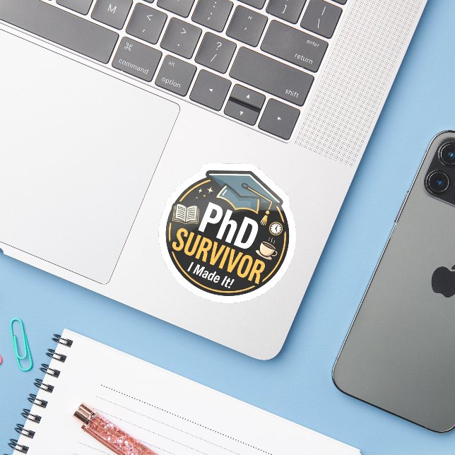 Adesivo Phd Survivor Sticker (Notebook com iPhone)