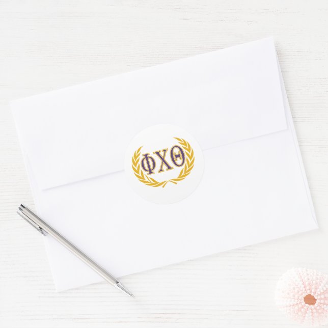 Adesivo Phi Chi Theta | Grego com Coroa (Envelope)